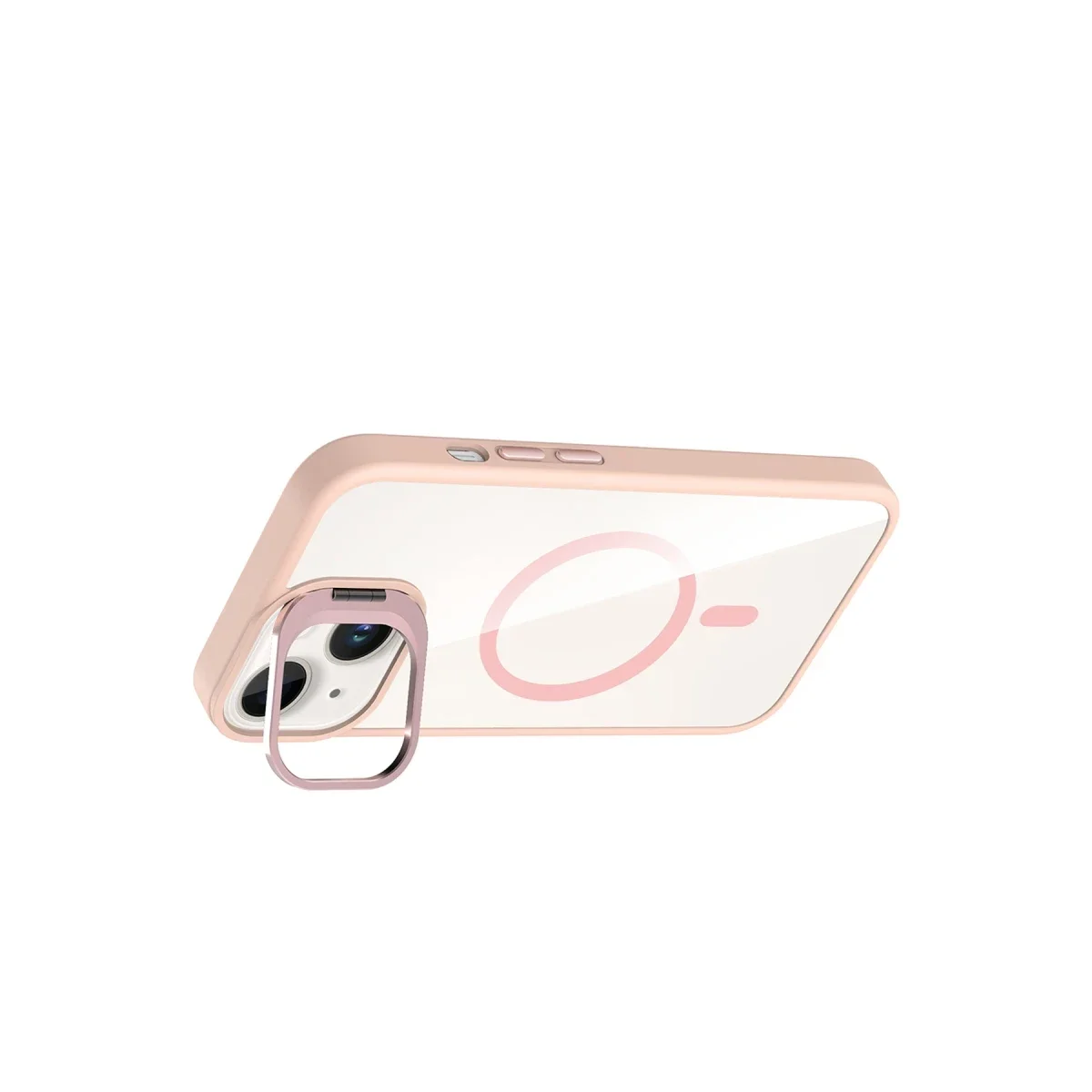 Joko Apple iPhone 14 Remim Lensli Magsafe Standlı Kapak - Pembe görsel 3