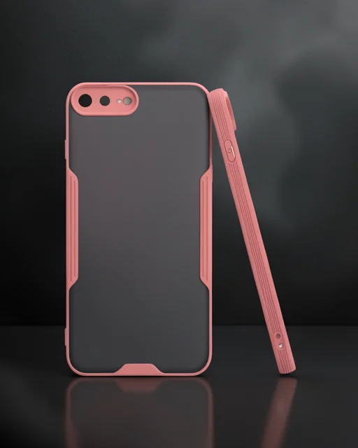 Apple İphone 7 Plus Kılıf Platin Silikon - Pembe