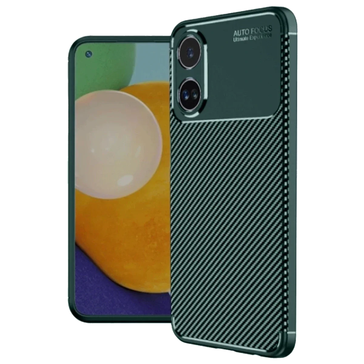 Oppo A38 Kılıf Auto Focus Karbon Kapak - Koyu Yeşil görsel 3