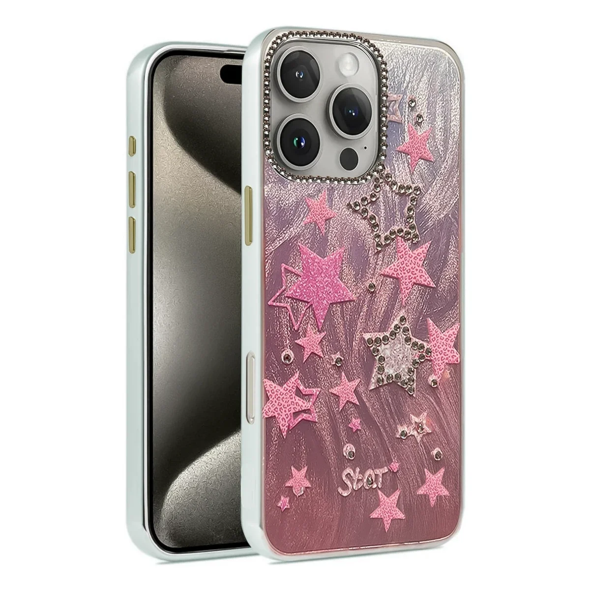Apple iPhone 16 Pro Kılıf Blade Aynalı Desenli Kapak - Desen 7