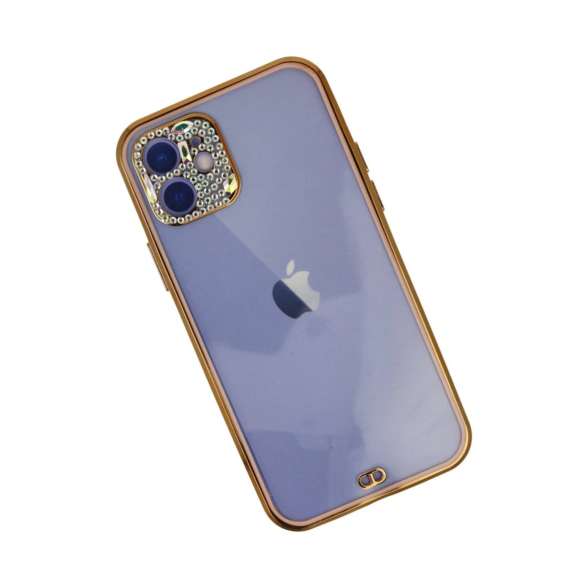 Apple İphone 12 Kılıf Liva Taşlı Silikon - Pembe görsel 2