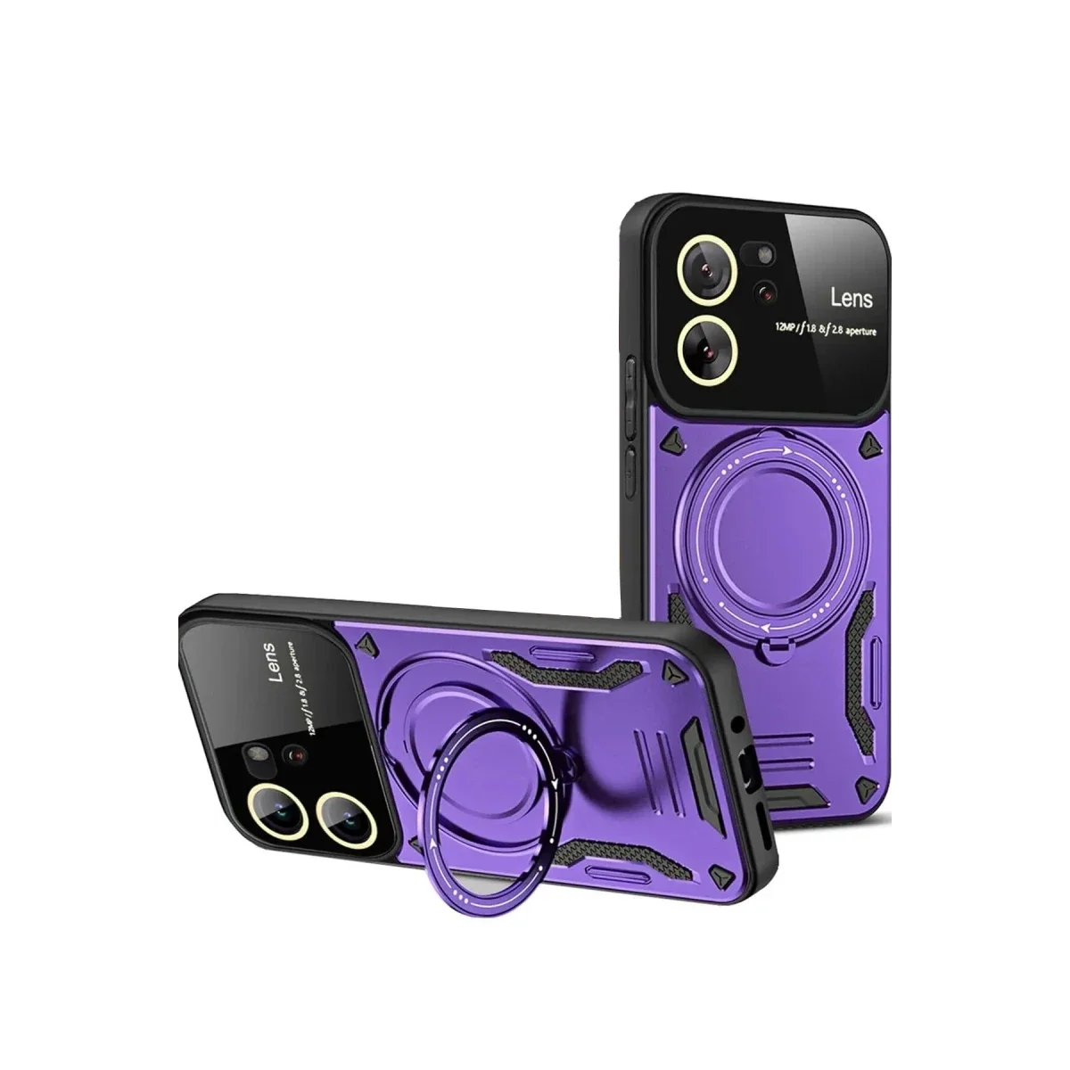 Xiaomi Mi 13T Pro Kılıf Joy Lens Standlı Kapak - Mor