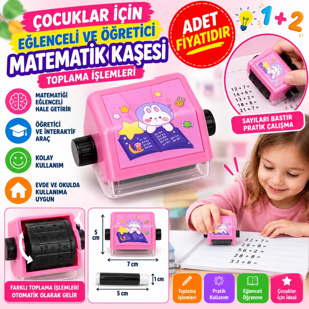 Çocuklar İçin Eğlenceli Ve Öğretici Matematik Toplama İşlemleri Kaşesi (adet fiyatıdır)