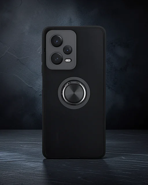 Xiaomi Redmi Note 12 5g Kılıf Montreal Yüzüklü Silikon Kapak - Siyah