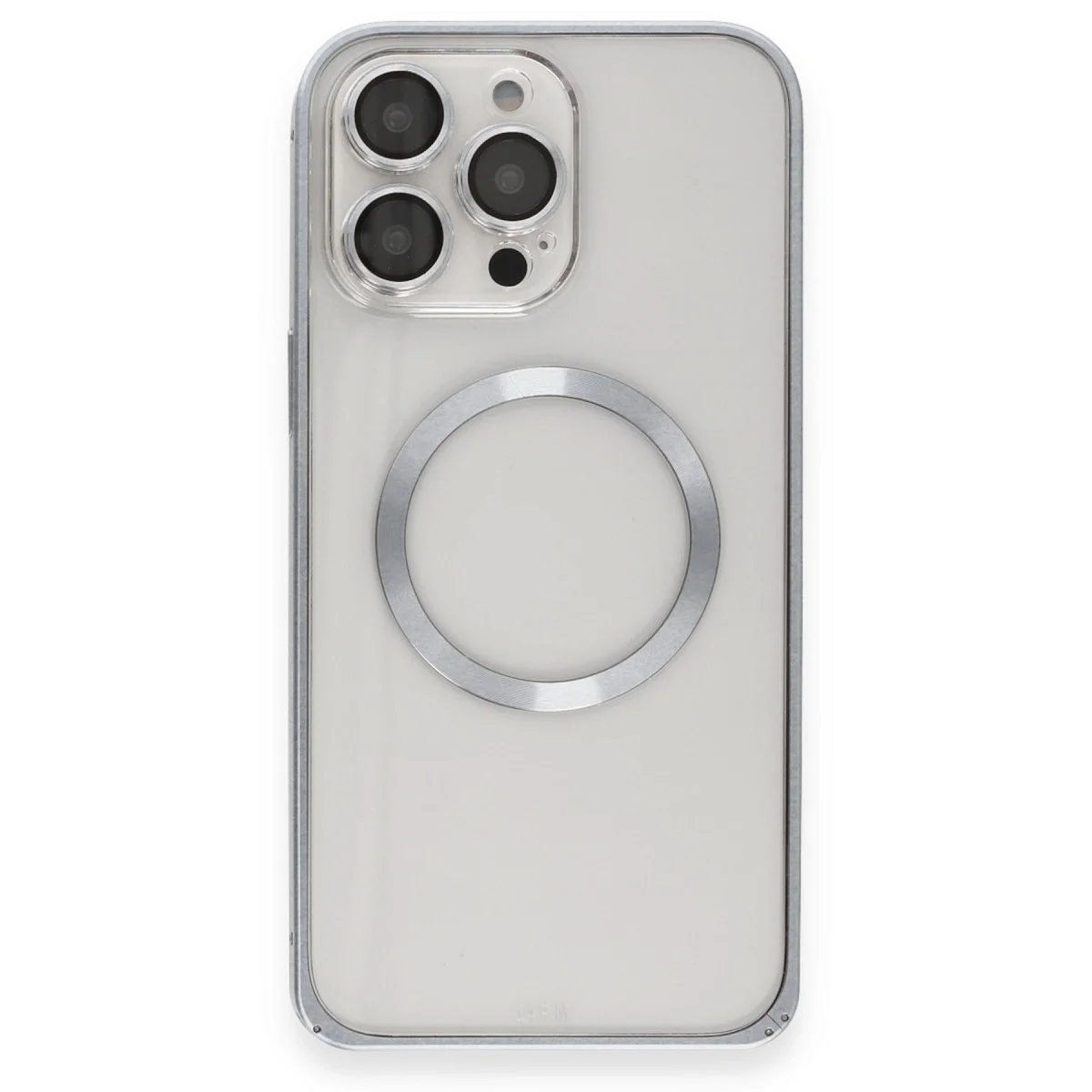 Joko Apple İphone 15 Pro Max Kılıf Metal Bumper Magneticsafe Kapak - Gri görsel 2