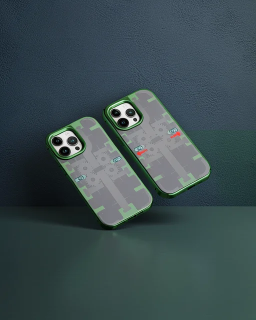 Apple İphone 14 Pro Max Kılıf Mekanik Bumper Kapak - Yeşil