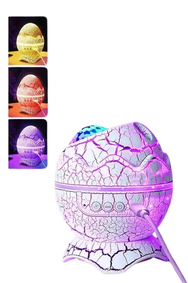 Yumurta Şeklinde Su Dalgalı Bluetooth Speaker Lamba Renkli Şarjlı Yeni Nesil görsel 5