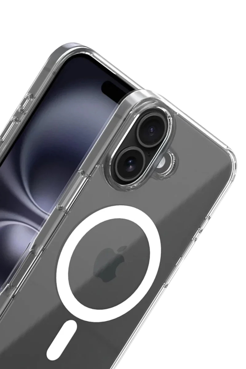 Apple iPhone 16 Combo Sert Şeffaf Magsafe Kapak - Şeffaf görsel 3