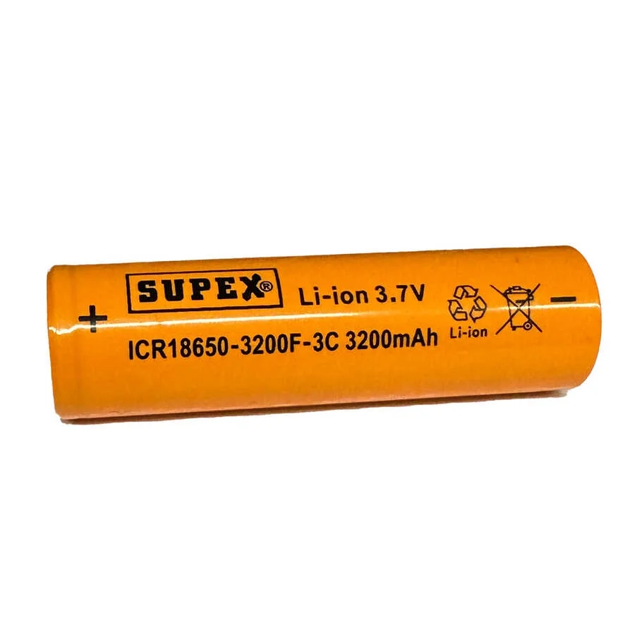 ICR18650-3200F-3C Lityum Ion 3.7V 3200mAh 3C Deşarj Akımı Düz Kafa Pil görsel 2