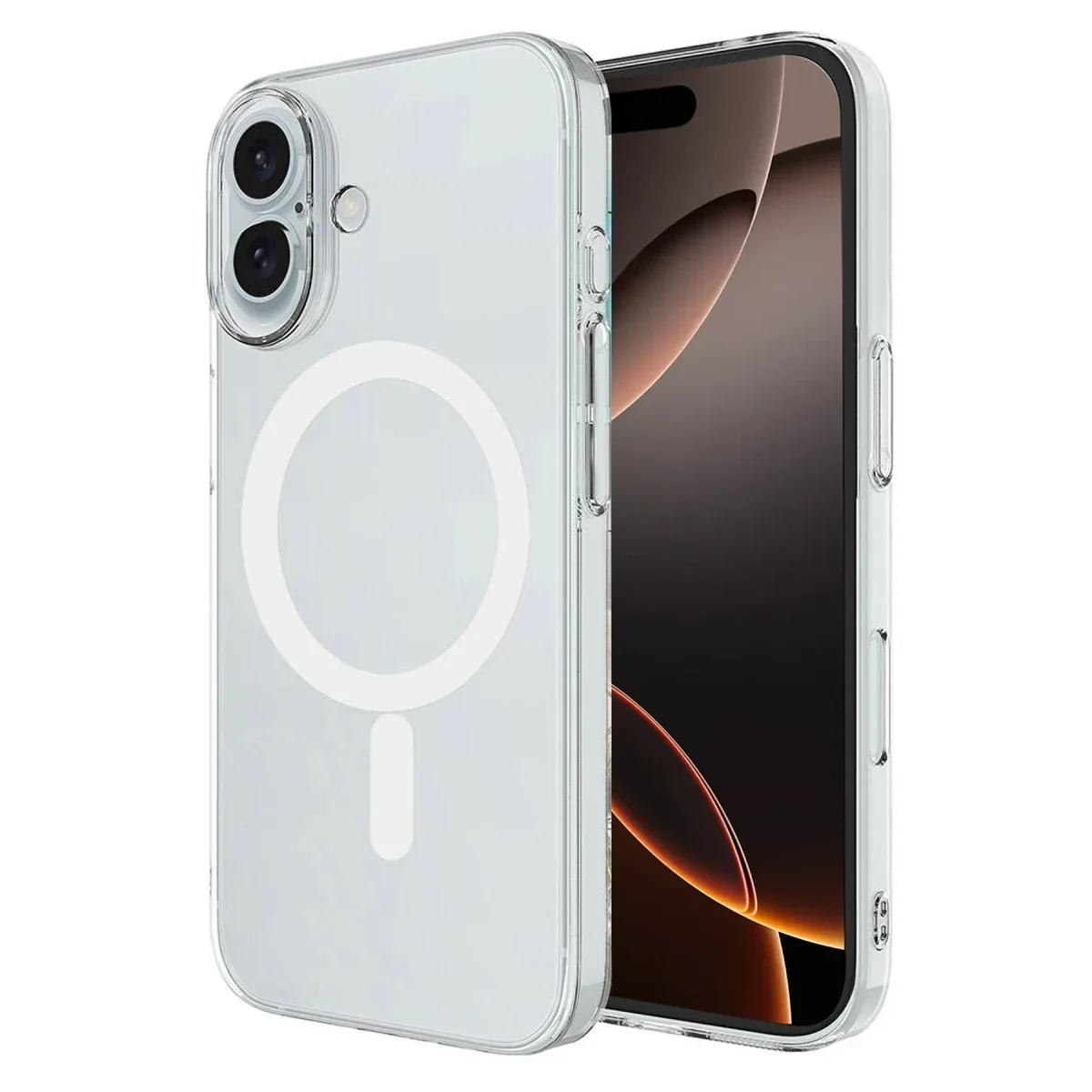 Apple iPhone 16 Kılıf Magneticsafe Şeffaf Silikon - Şeffaf