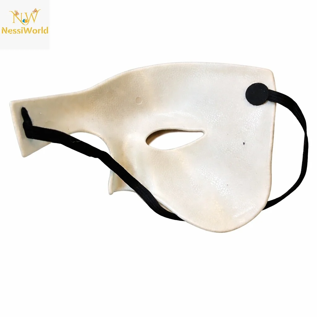 Beyaz Yarım Erkek Maske – Phantom Parti & Balo Maskesi görsel 3