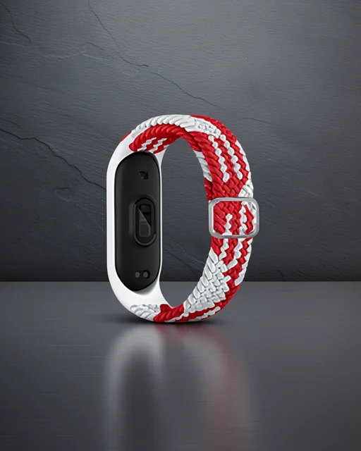 Xiaomi Mi Band 7 Kordon - Beyaz-kırmızı