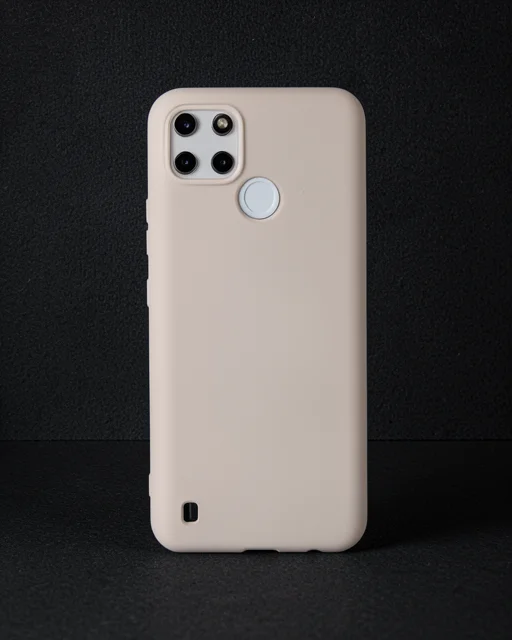 Realme C25y Kılıf Nano İçi Kadife Silikon - Pudra