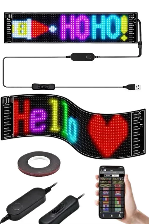 Matrix Led Cama Yapışan Telefon Kontrollü Panel Dijital Ekran Kumandalı görsel 3