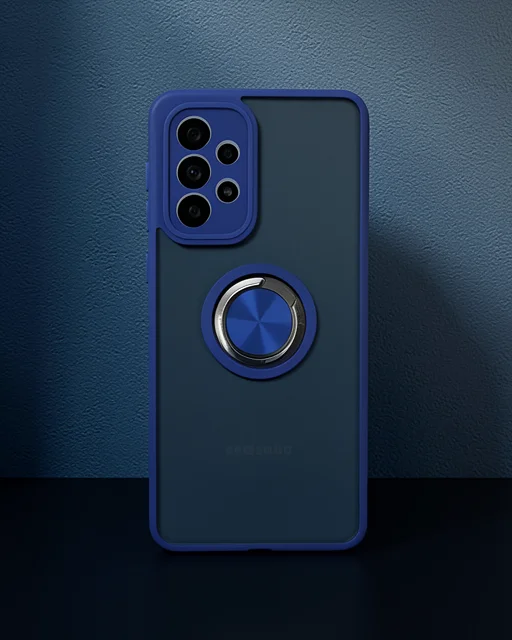 Samsung Galaxy A33 5g Kılıf Montreal Yüzüklü Silikon Kapak - Lacivert
