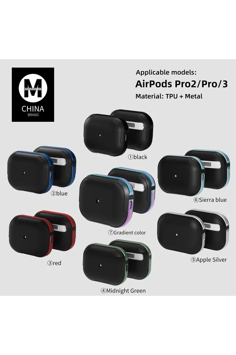 Movenchy Apple Airpods Pro 2 (2.nesil) MO-A8 Armor Kılıf - Kırmızı görsel 3