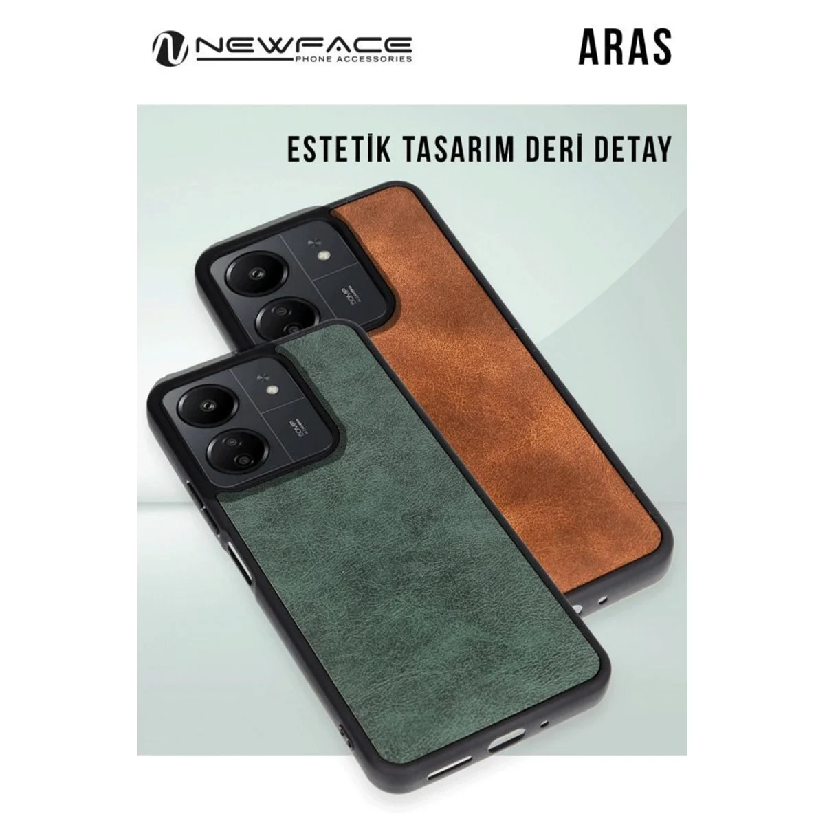 Xiaomi Redmi Note 14 4g Kılıf Aras Deri Kapak - Pudra görsel 5