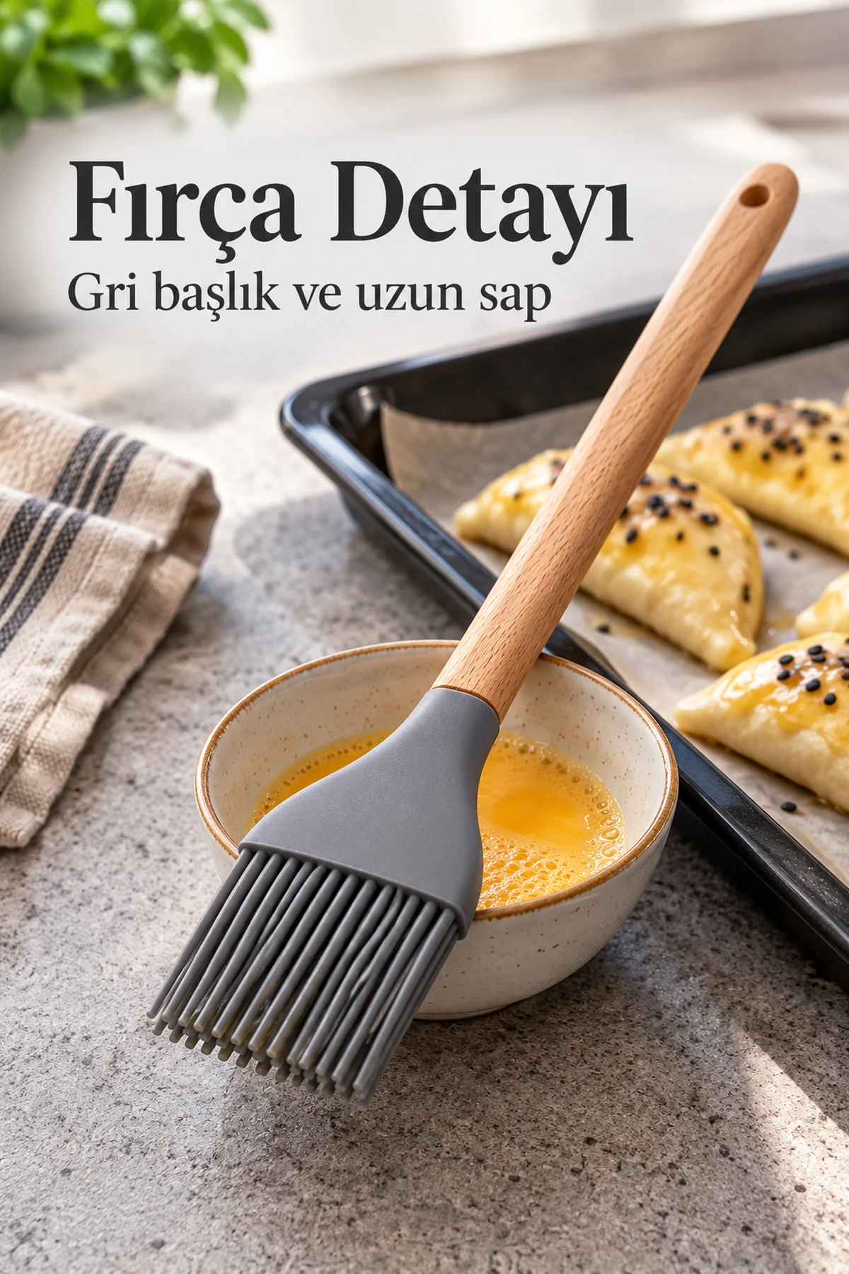 Mutfak Gereçleri Seti Ahşap Görünümlü Saplı Renkli Başlıklar görsel 6