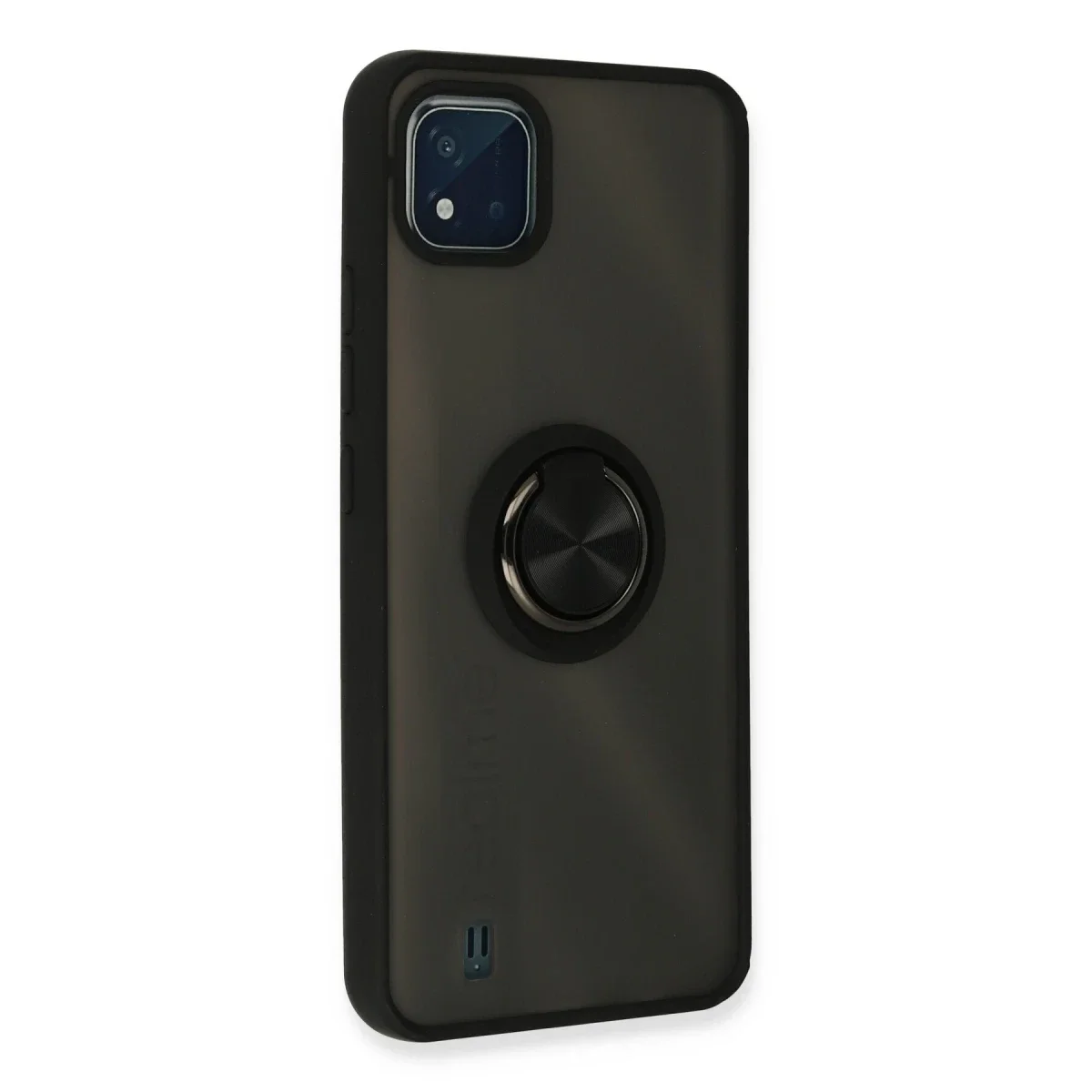 Realme C11 2021 Kılıf Montreal Yüzüklü Silikon Kapak - Siyah görsel 3