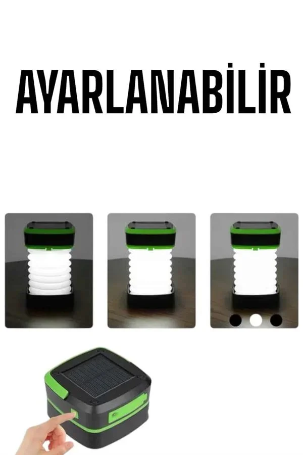 Güneş Enerjili Led Lamba Kamp Lambası Katlanabilir Lamba USB Şarjlı görsel 5