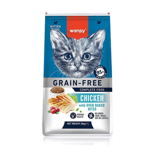 Tahılsız tavuklu Yavru kedi maması 8 kg wanpy