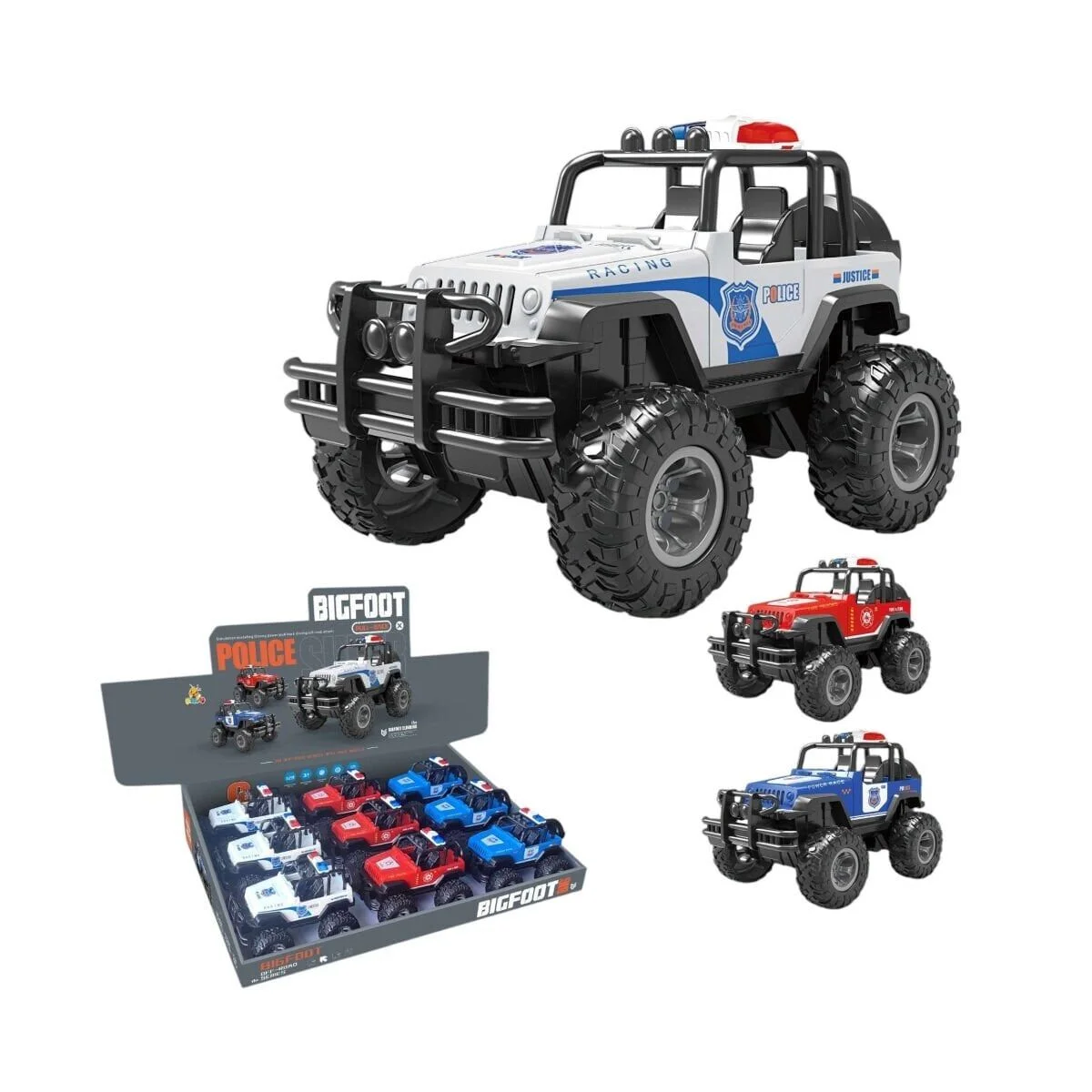 XFG-989-107 -Vardem Çek Bırak Üstü Açık Bigfoot Off-Road Polis Jeep görsel 4