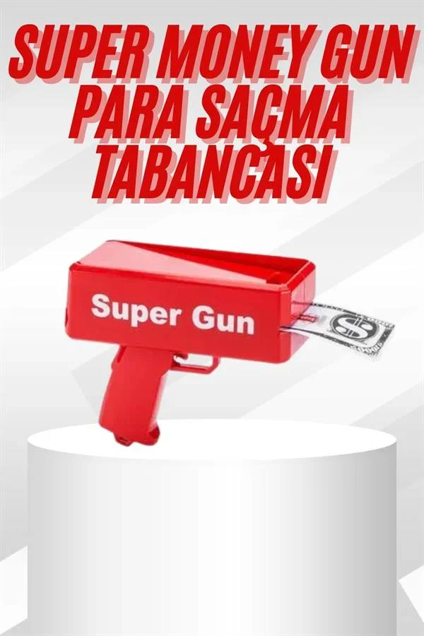Çocuklara Özel Eğlenceli Para Saçma Makinası Parti Oyuncağı Kırmızı görsel 2