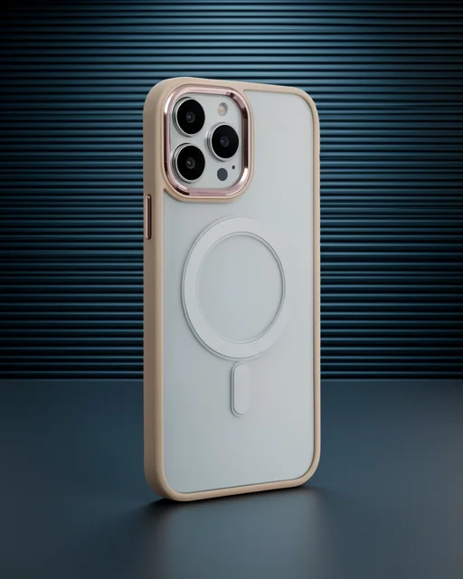 Apple İphone 15 Pro Kılıf Room Magneticsafe Silikon - Pudra