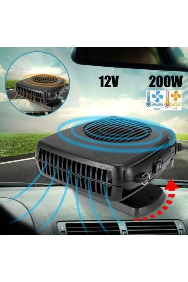12V Araç İçi Cam Buğu Çözücü Isıtıcı Fan 2’si 1 Arada Sıcak Soğuk Hava Üfleyici Buz Çözücü görsel 5