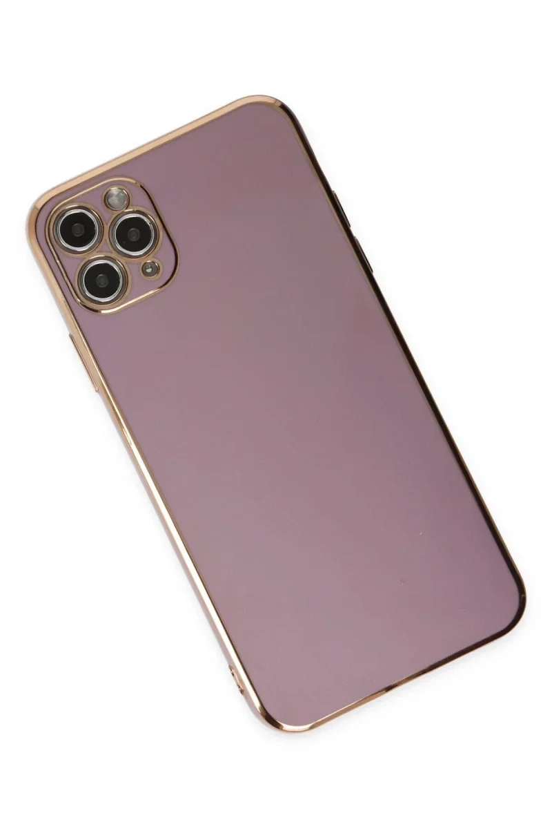 Apple iPhone 11 Pro Max Kılıf Volet Silikon - Mor görsel 3