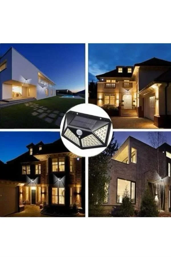 Güneş Enerjili Bahçe Lambası 100 Led Bahçe Lambası Bahçe Aydınlatma görsel 4