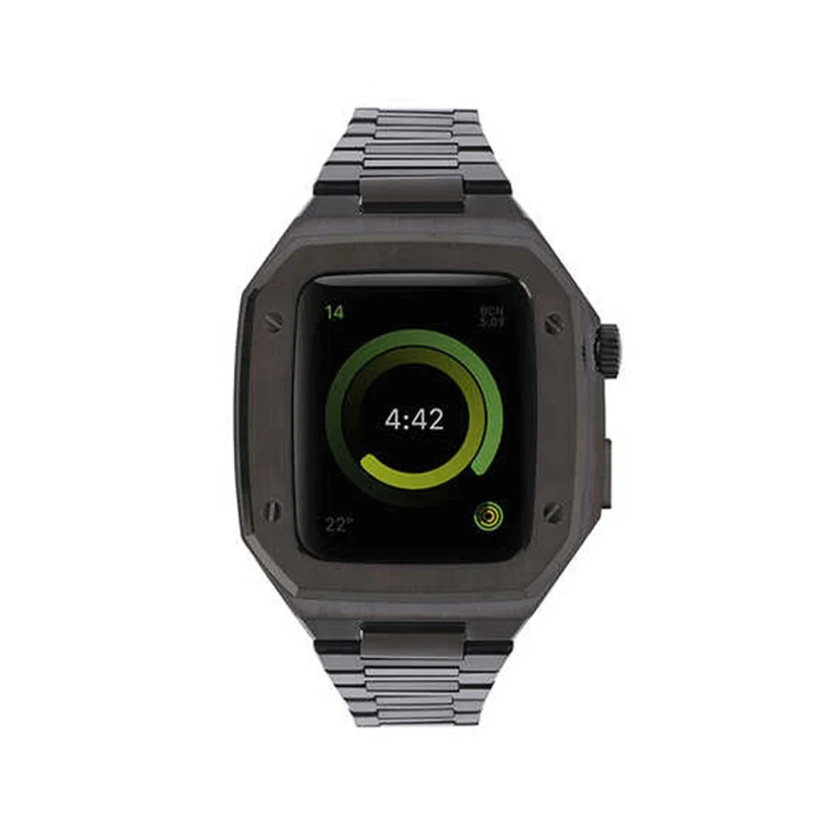 Apple Watch 44mm Metal Petek Kasalı Kordon - Siyah