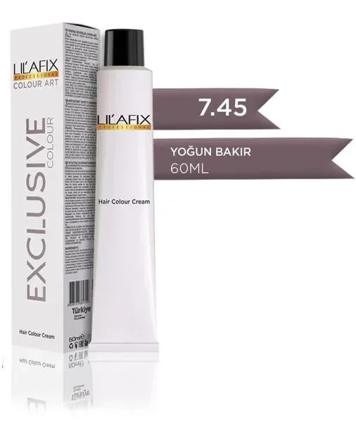 Lilafix Krem Profesyonel Tüp Saç Boyası 60ml - 7.45 Exclusive Yoğun Bakır