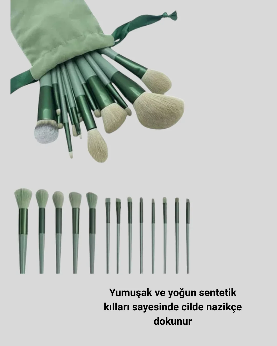 13’lü Yumuşak Kıllı Makyaj Fırça Seti Profesyonel Hassas Ciltlere Uygun Yapısı görsel 2