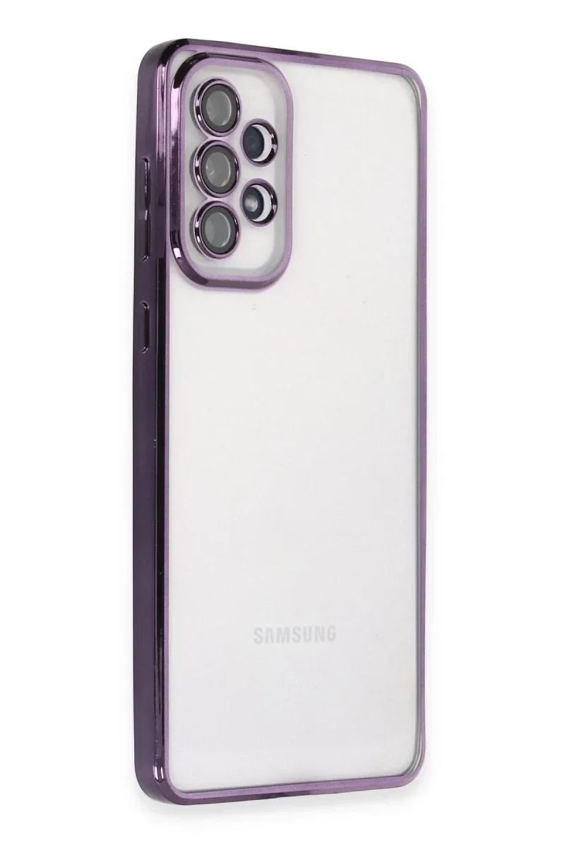 Samsung Galaxy A73 5G Kılıf Razer Lensli Silikon - Mor
