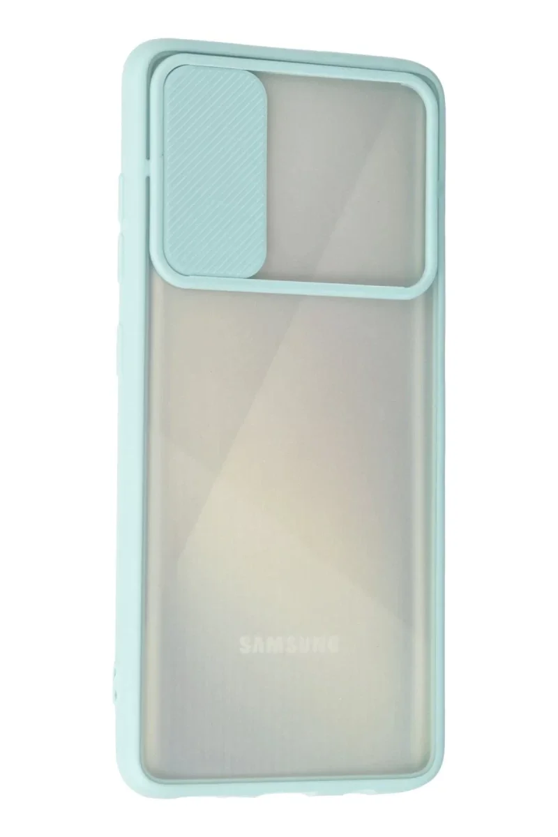 Samsung Galaxy A71 Kılıf Palm Buzlu Kamera Sürgülü Silikon - Turkuaz görsel 3