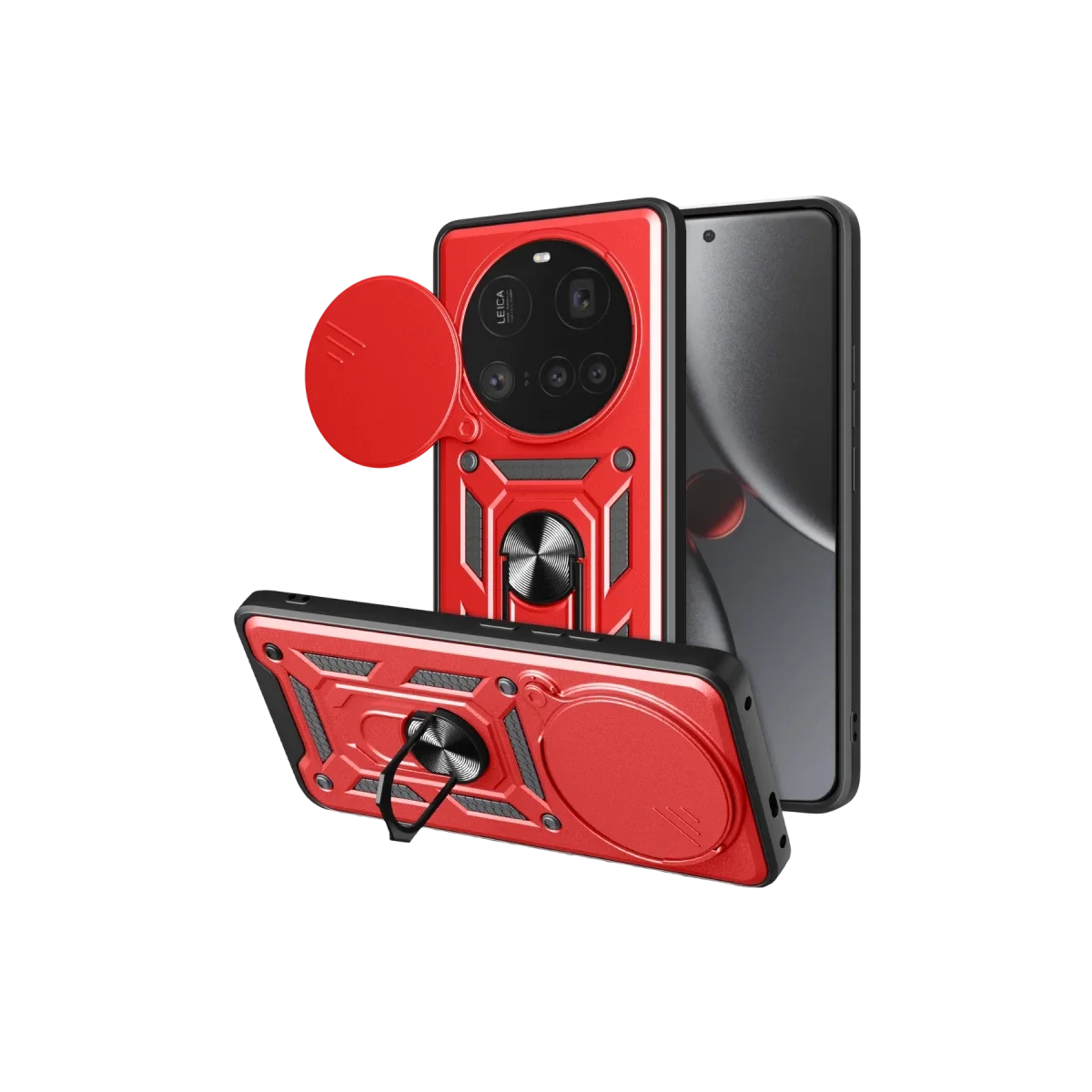 Xiaomi Mi 15 Ultra Kılıf Pars Lens Yüzüklü Silikon - Kırmızı