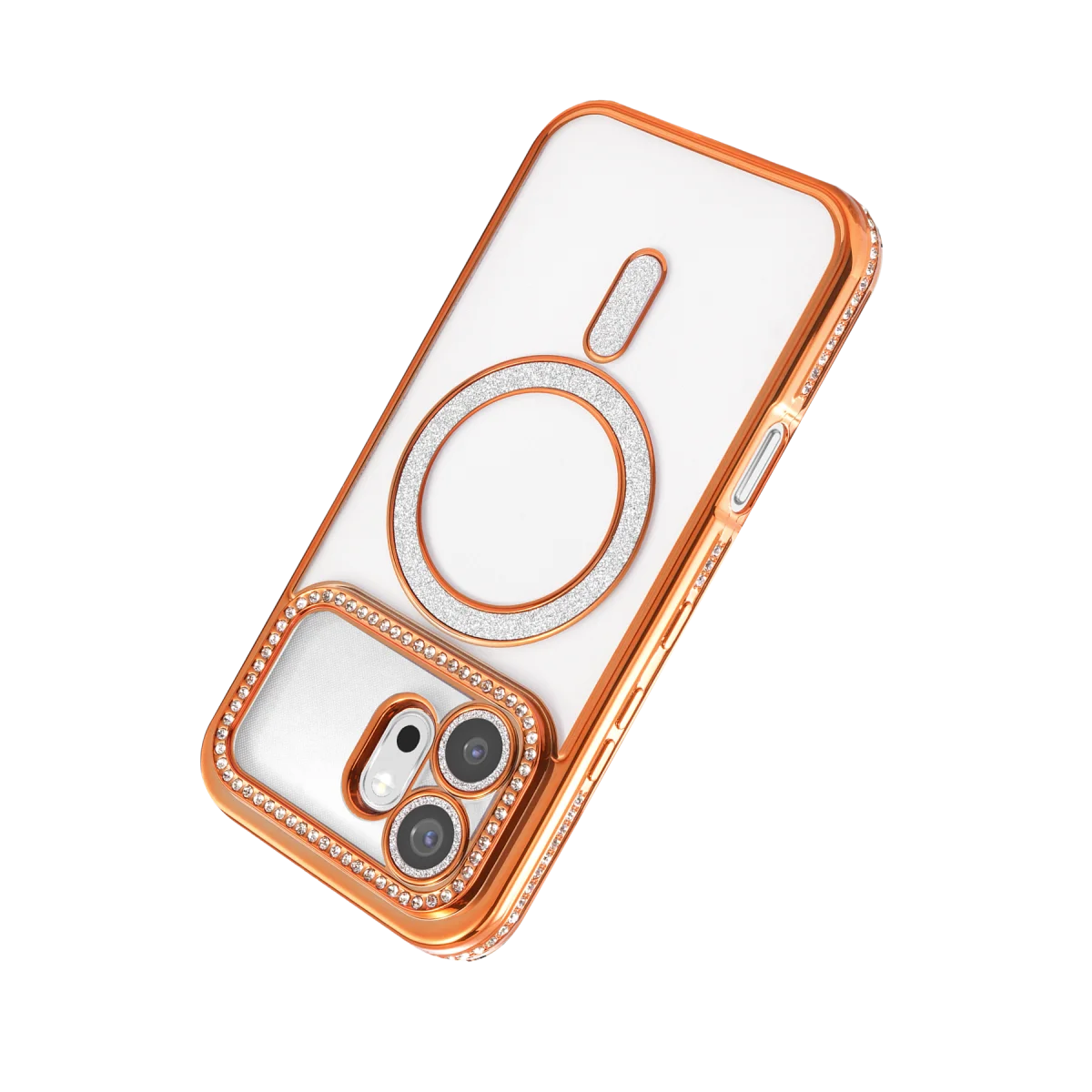 Huawei Honor 600 Joke Simli Magneticsafe Kılıf - Turuncu görsel 3