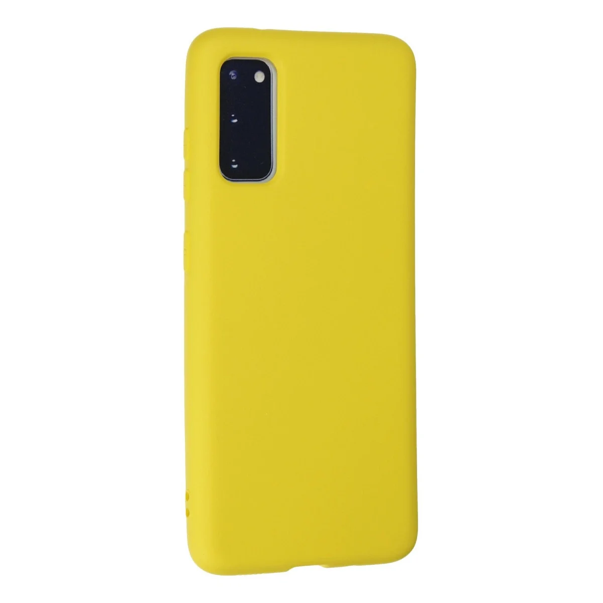 Samsung Galaxy S20 Kılıf Nano İçi Kadife Silikon - Sarı görsel 3