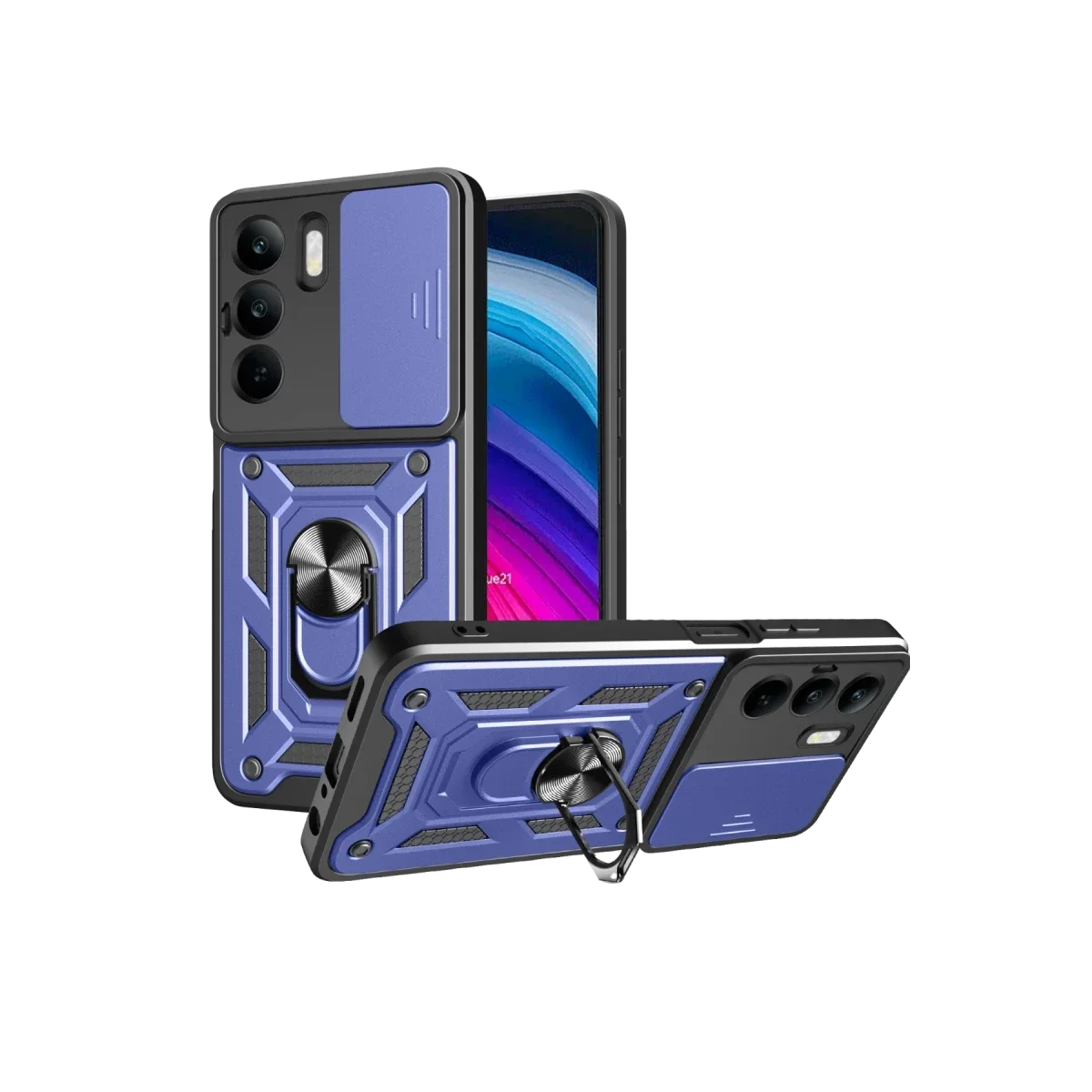 Realme C75 4G Kılıf Pars Lens Yüzüklü Silikon - Lacivert