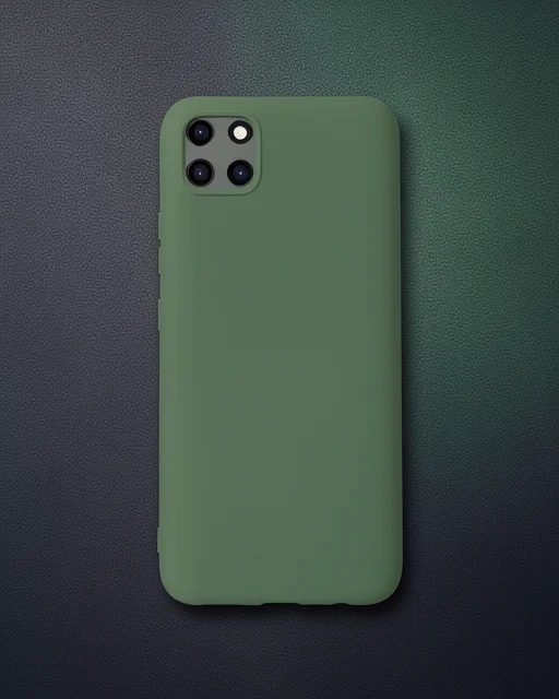 Realme C11 Kılıf Nano İçi Kadife Silikon - Koyu Yeşil