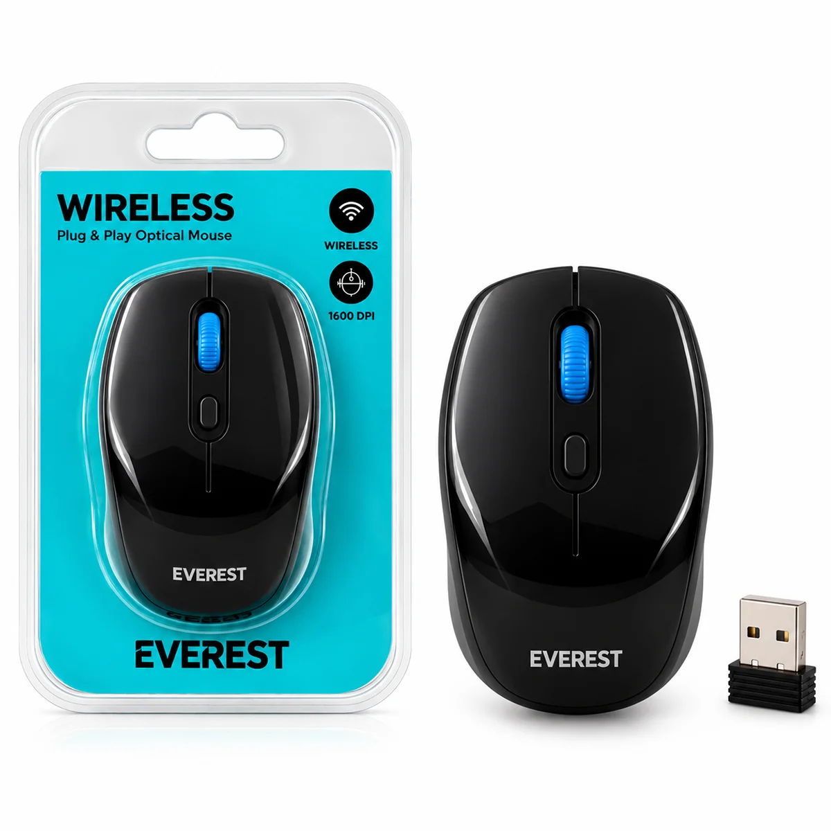 Kablosuz Optik Mouse Siyah Lacivert görsel 2