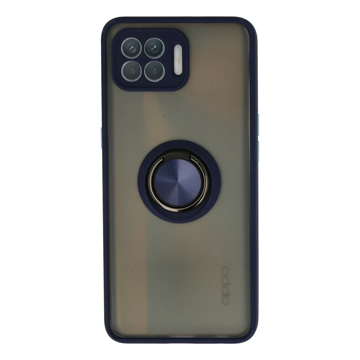 Oppo Reno 4 Lite Kılıf Montreal Yüzüklü Silikon Kapak - Lacivert