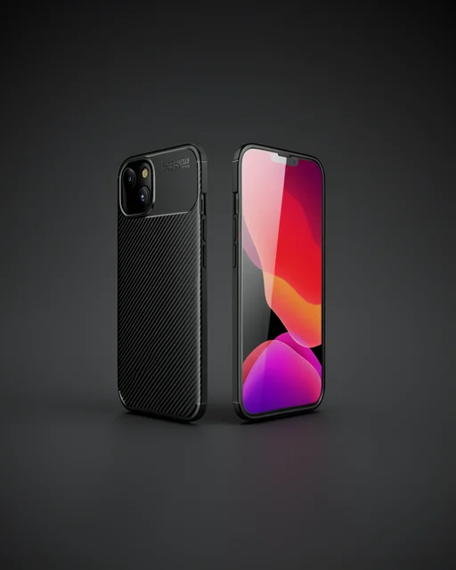 Apple İphone 15 Kılıf Auto Focus Karbon Kapak - Siyah