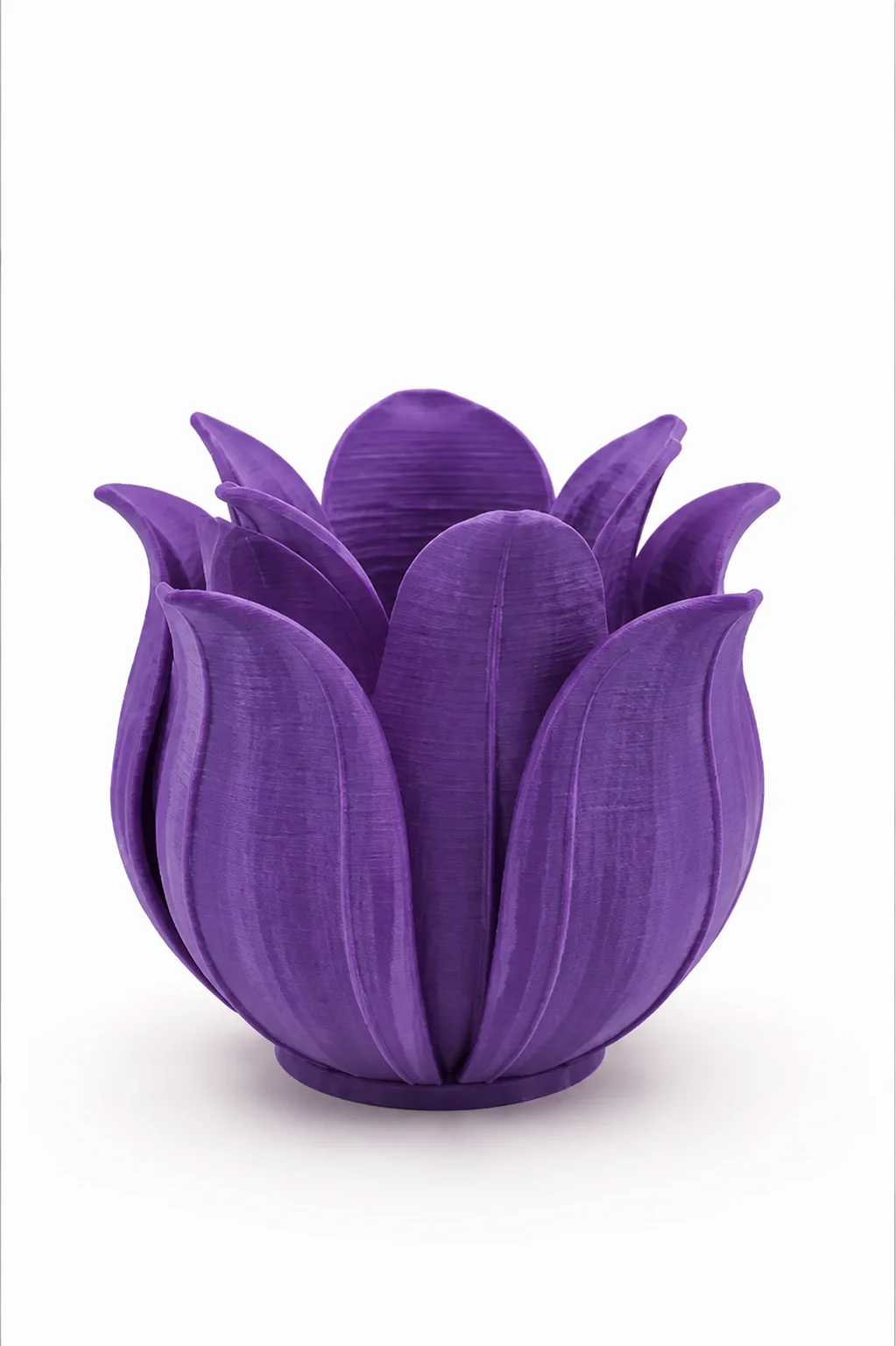 3D Baskı Lotus Yapraklı Vazo - Dekoratif Çiçeklik-Mor görsel 3