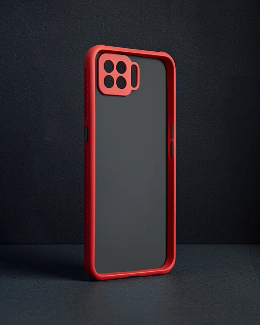 Oppo Reno 4 Lite Kılıf Miami Şeffaf Silikon - Kırmızı