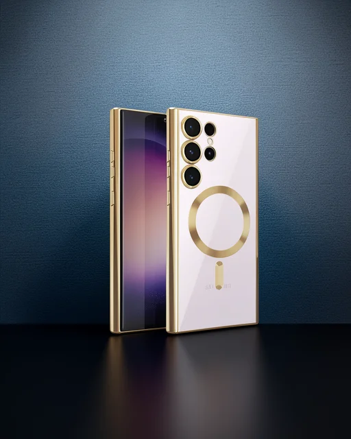 Samsung Galaxy S23 Ultra Kılıf Kross Magneticsafe Kapak - Gold