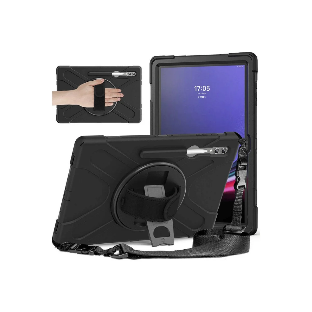 Samsung Galaxy X930 Tab S11 Ultra 14.6 Kılıf Amazing Tablet Kapak - Siyah görsel 2