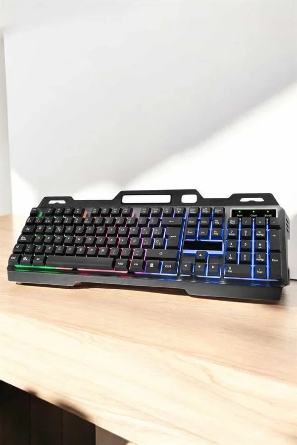 Led Işıklı Oyuncu Klavye Usb Girişli RGB Işıklı Q Klavye Mouse Hediyeli görsel 4