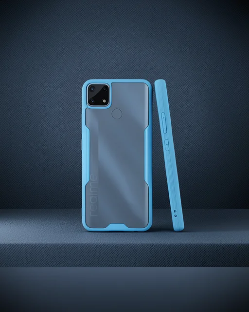 Realme C25 Kılıf Platin Silikon - Mavi